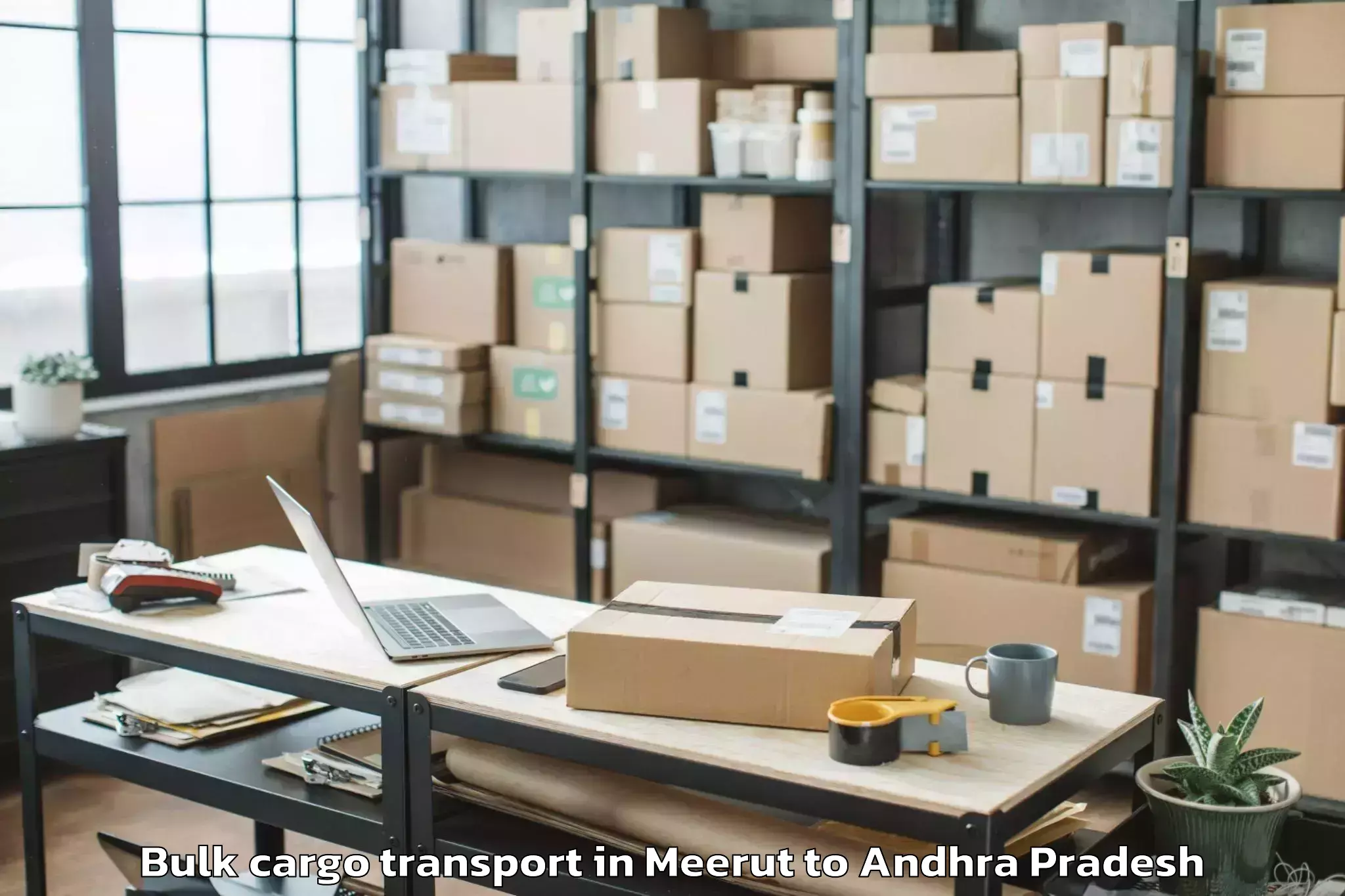 Top Meerut to Nandikotkur Bulk Cargo Transport Available